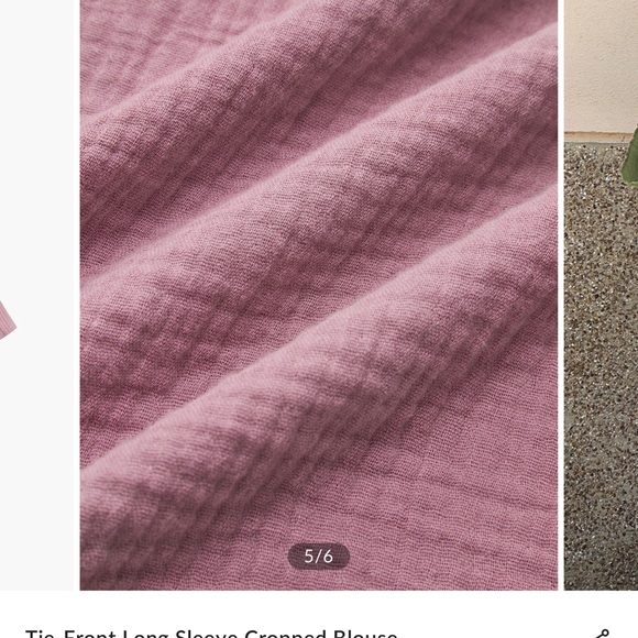 Commense crop wide sleeve cotton top. Size medium. Pink. NWT - Picture 5 of 5